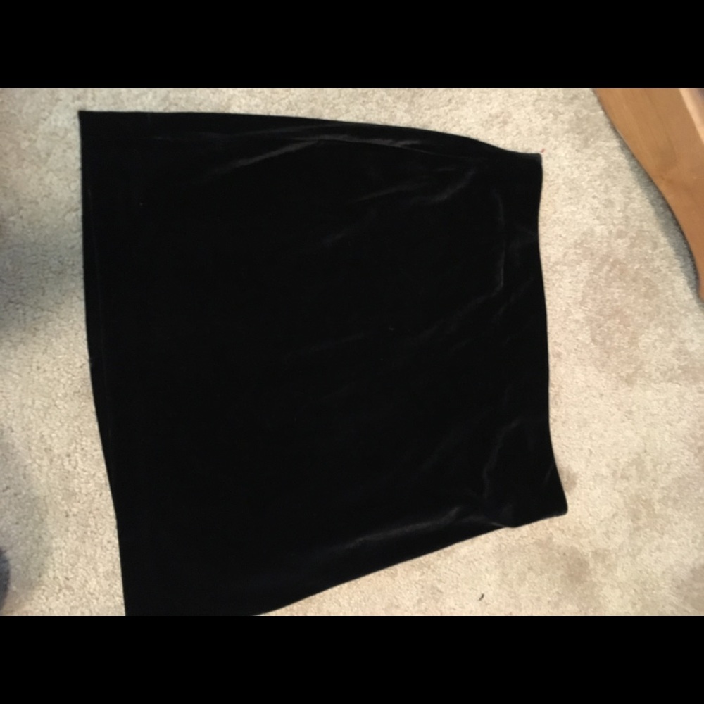 Black velvet skirt